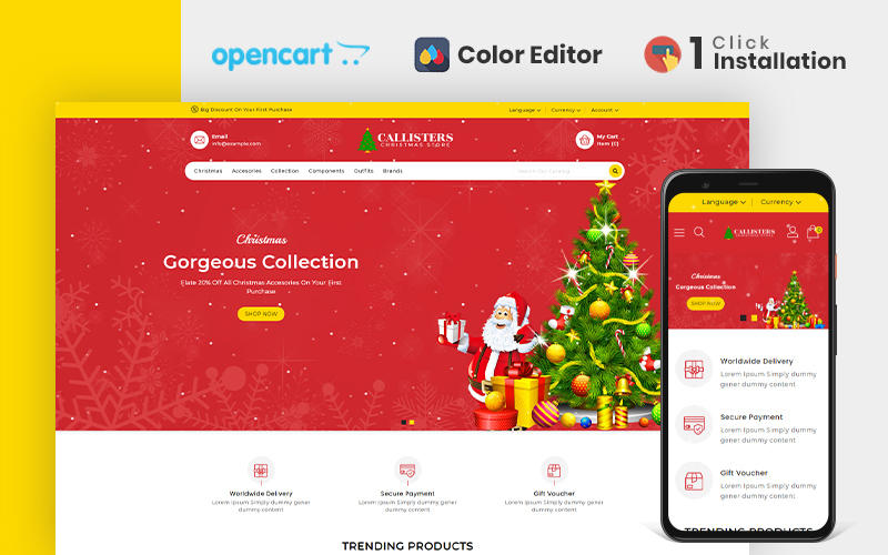 Callisters Gift Store Opencart Theme