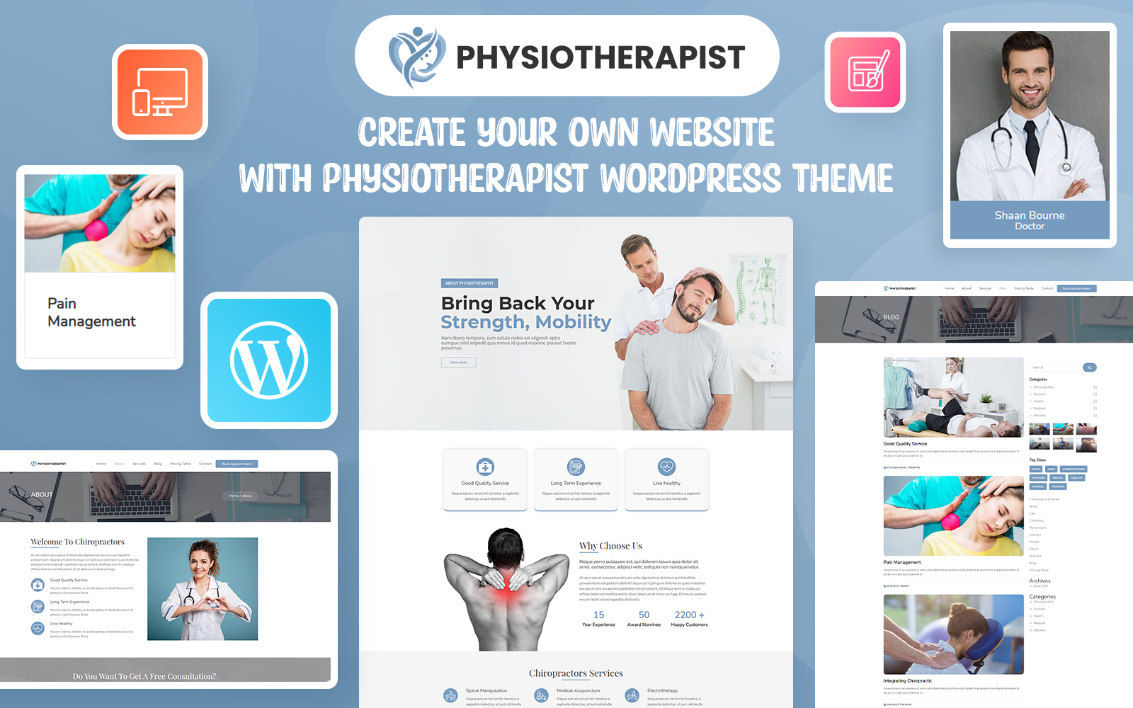 Physiotherapist WordPress Theme With AI Content Generator