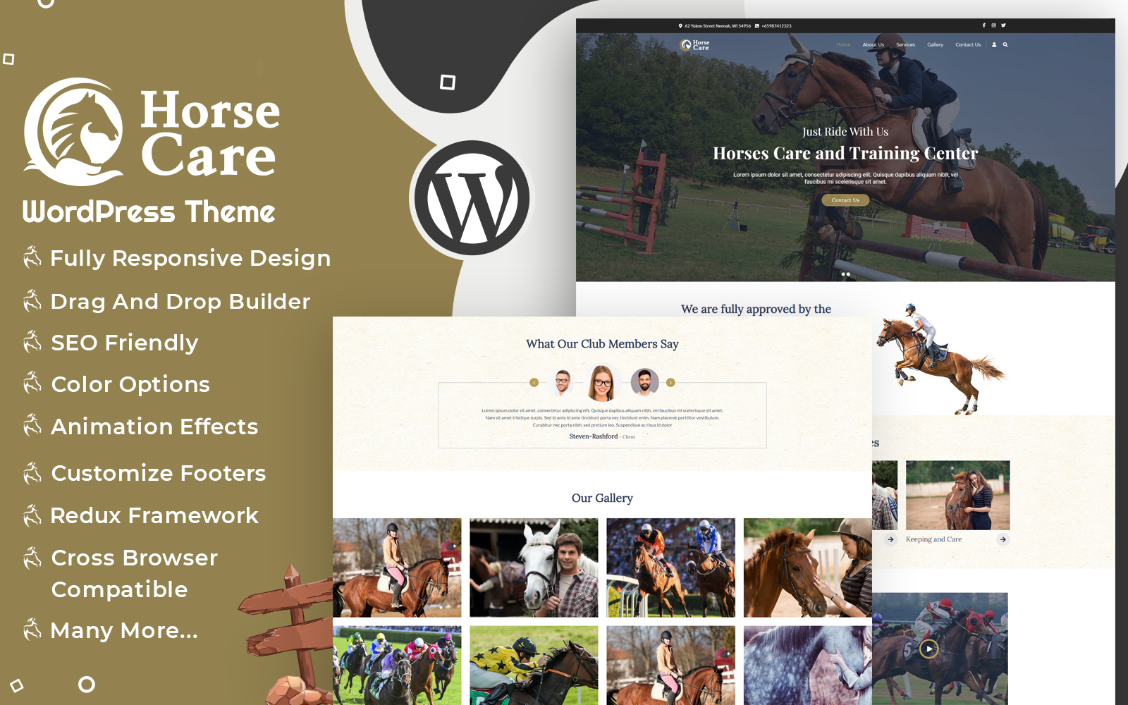 Horses Care - Horse Club and Stables WordPress theme