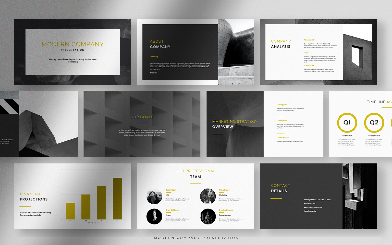 Grayscale Modern Company Presentation