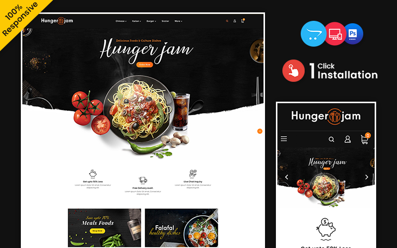 Hungerjam - Restaurant and Food Responsive OpenCart Store