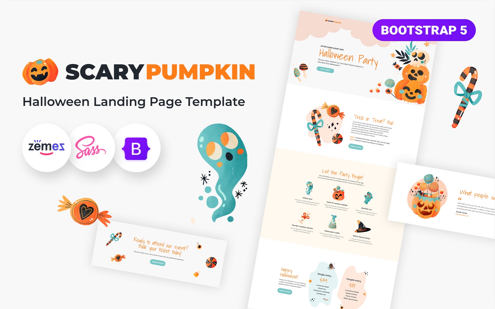 Scarypumpkin - Halloween Landing Page Template