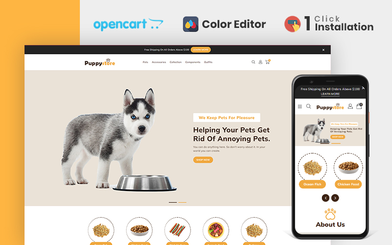 Puppy Pet Store Opencart Theme