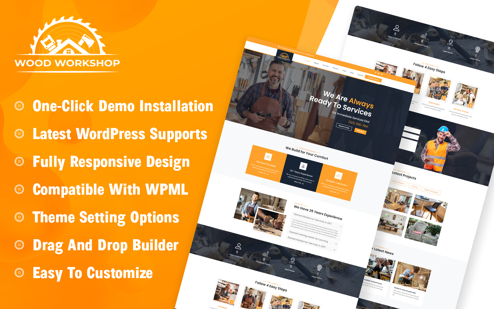 Wood Workshop - Carpenter and Craftsman WooCommerce Theme