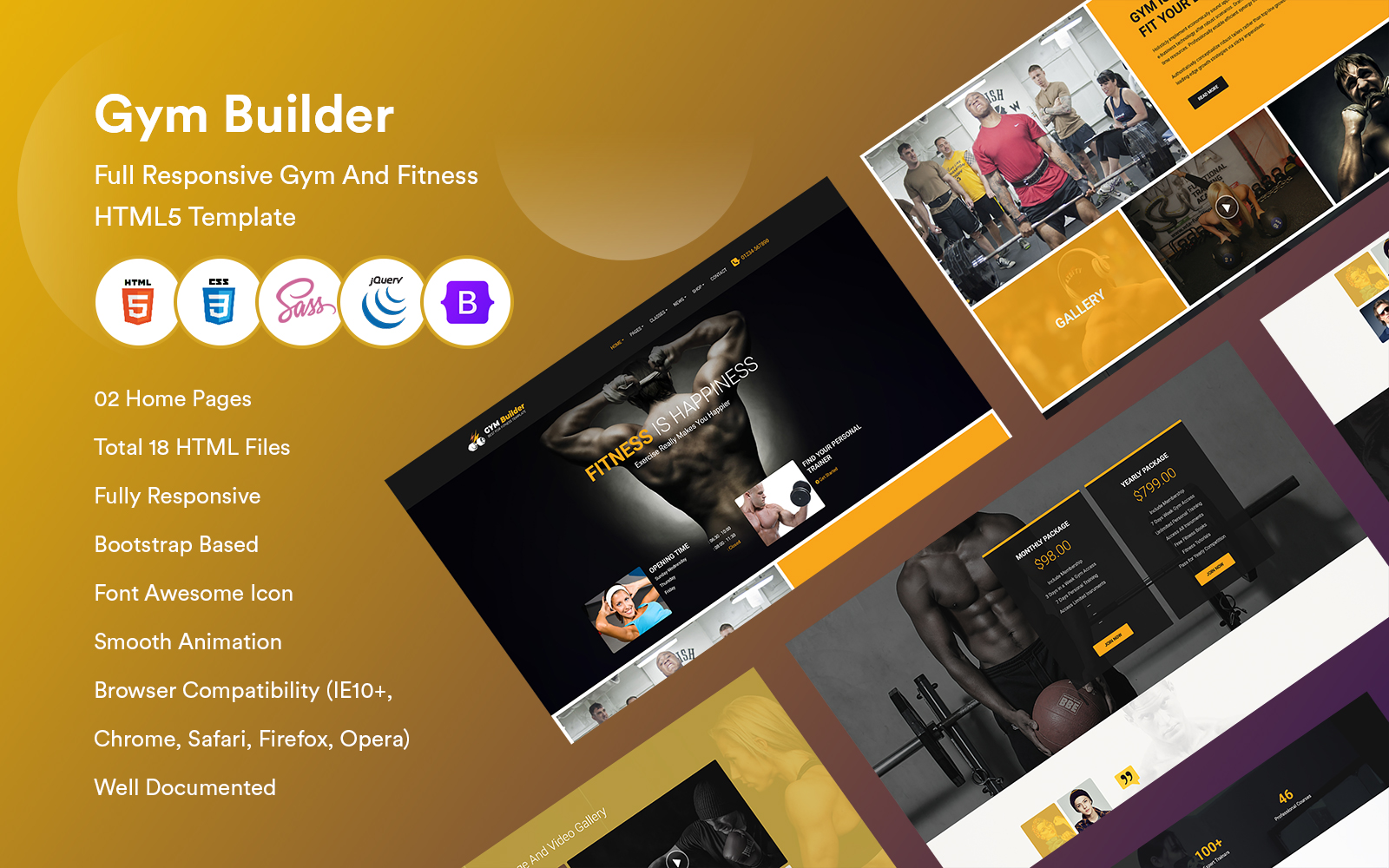 GymBuilder - Responsive Gym & Fitness HTML Template