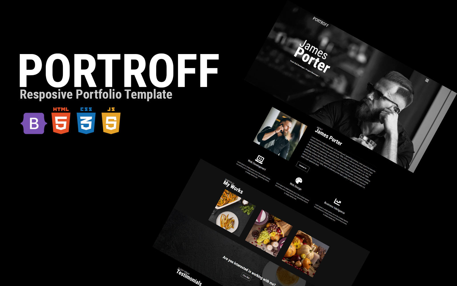 Portroff - Responsive Personal Portfolio Bootstrap HTML Website Template