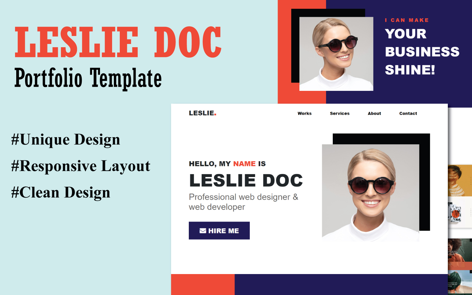 LESLIE – Personal Portfolio Template for HTML Bootstrap 5