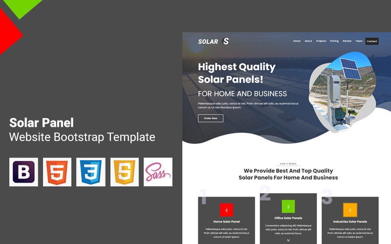 Solar Panel And Solar Energy Landing Page Template