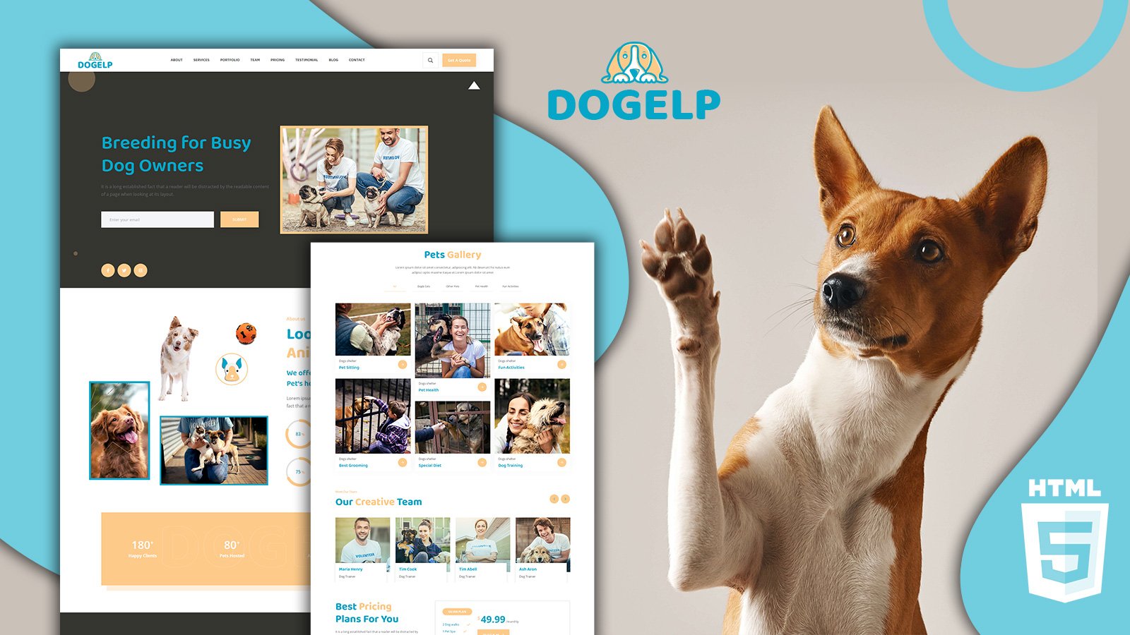 Dogelp Animal Dog Shelter Landing Page Website Template