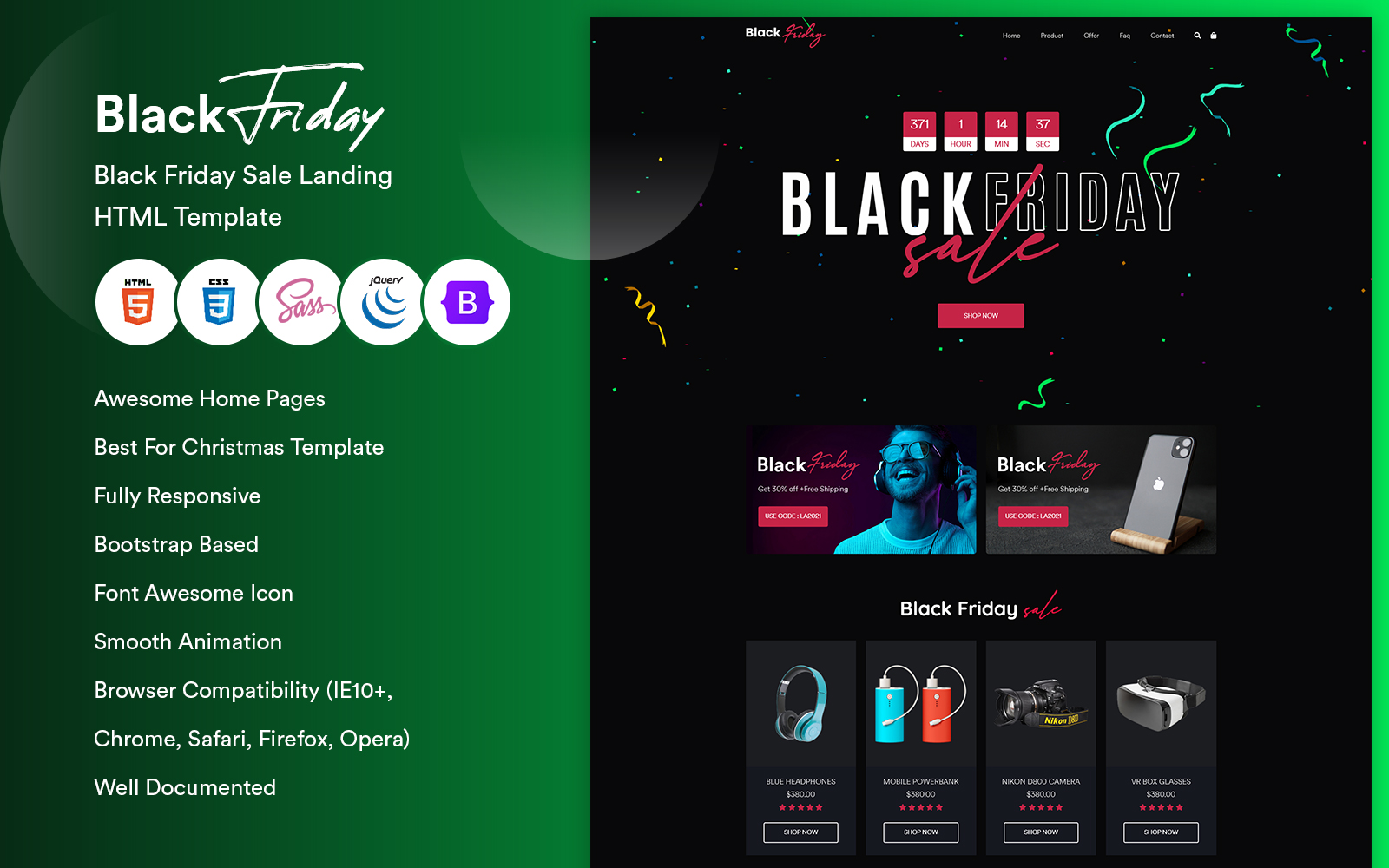 Black Friday - Sale Landing  HTML Template
