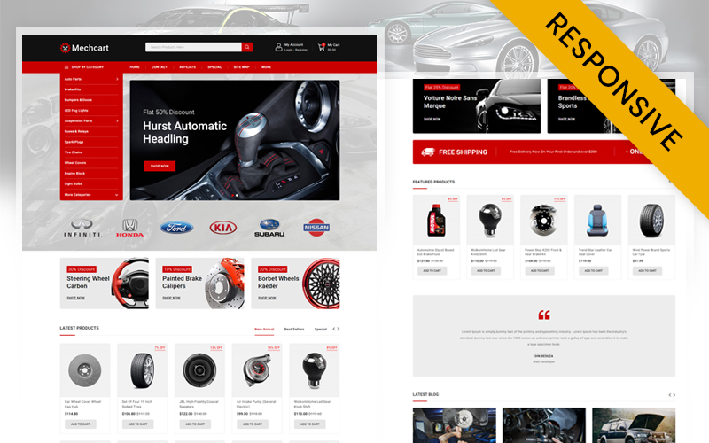 Mechcart Automobile Store Opencart Responsive Theme