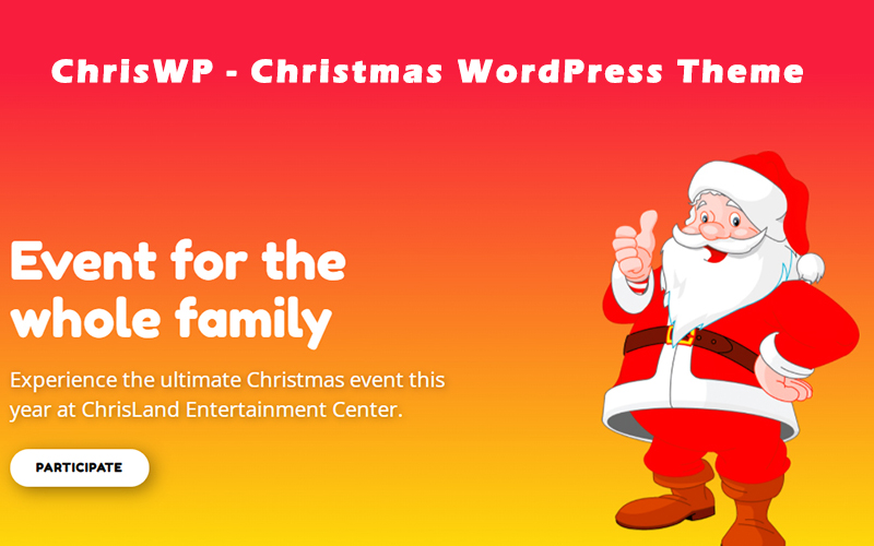 ChrisWP - Christmas Landing Page WordPress Theme