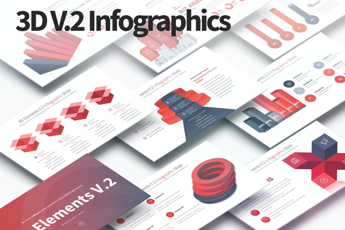 3D Elements V.2 - PowerPoint Infographics Slides