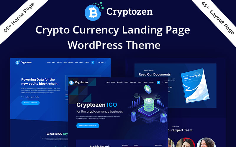 Cryptozen - Cryptocurrency  & ICO Landing Page WordPress Theme
