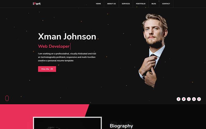 iPort - Personal Portfolio Landing Page Template