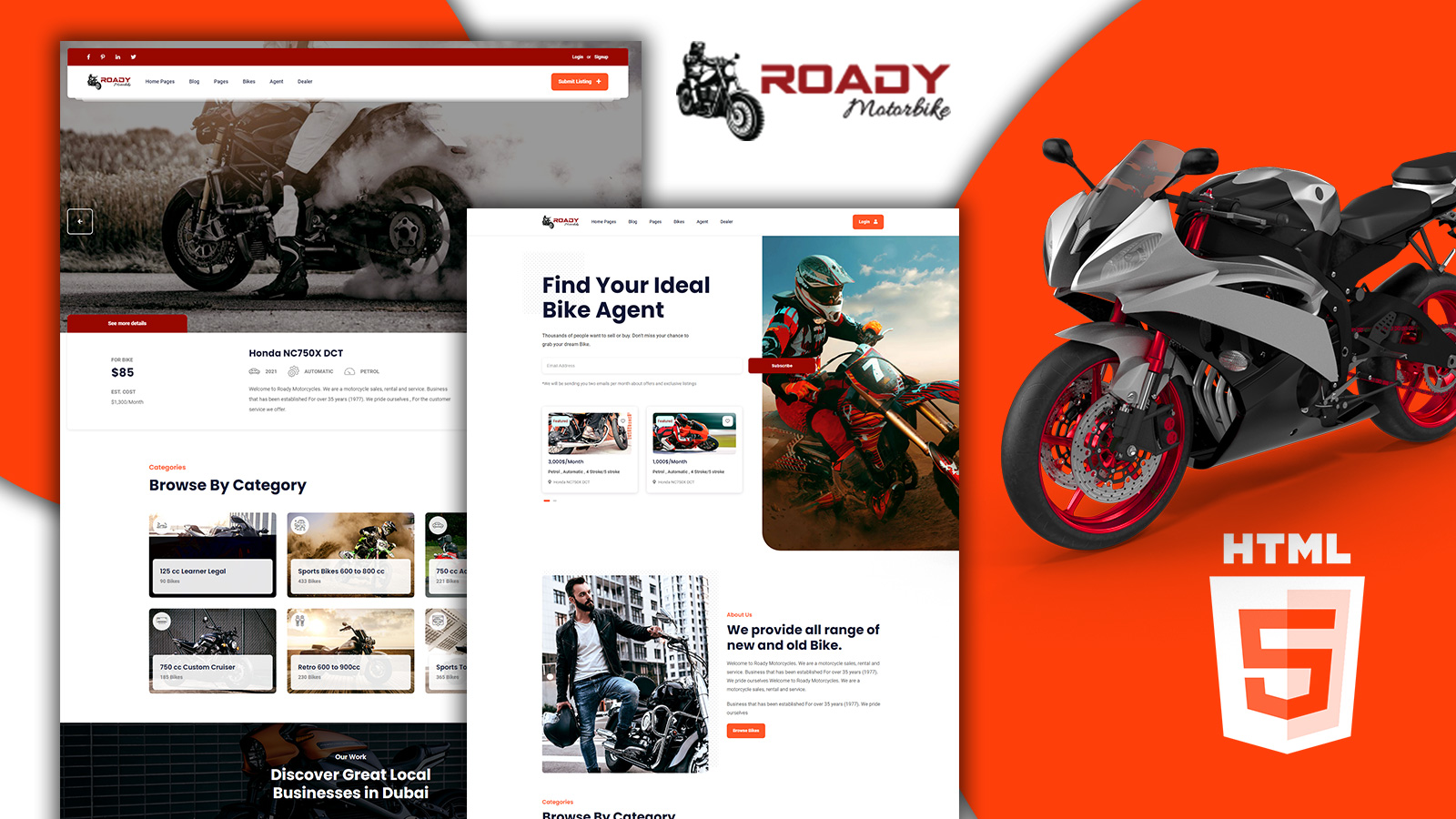 Roady - Motorbike Rent HTML5 Template