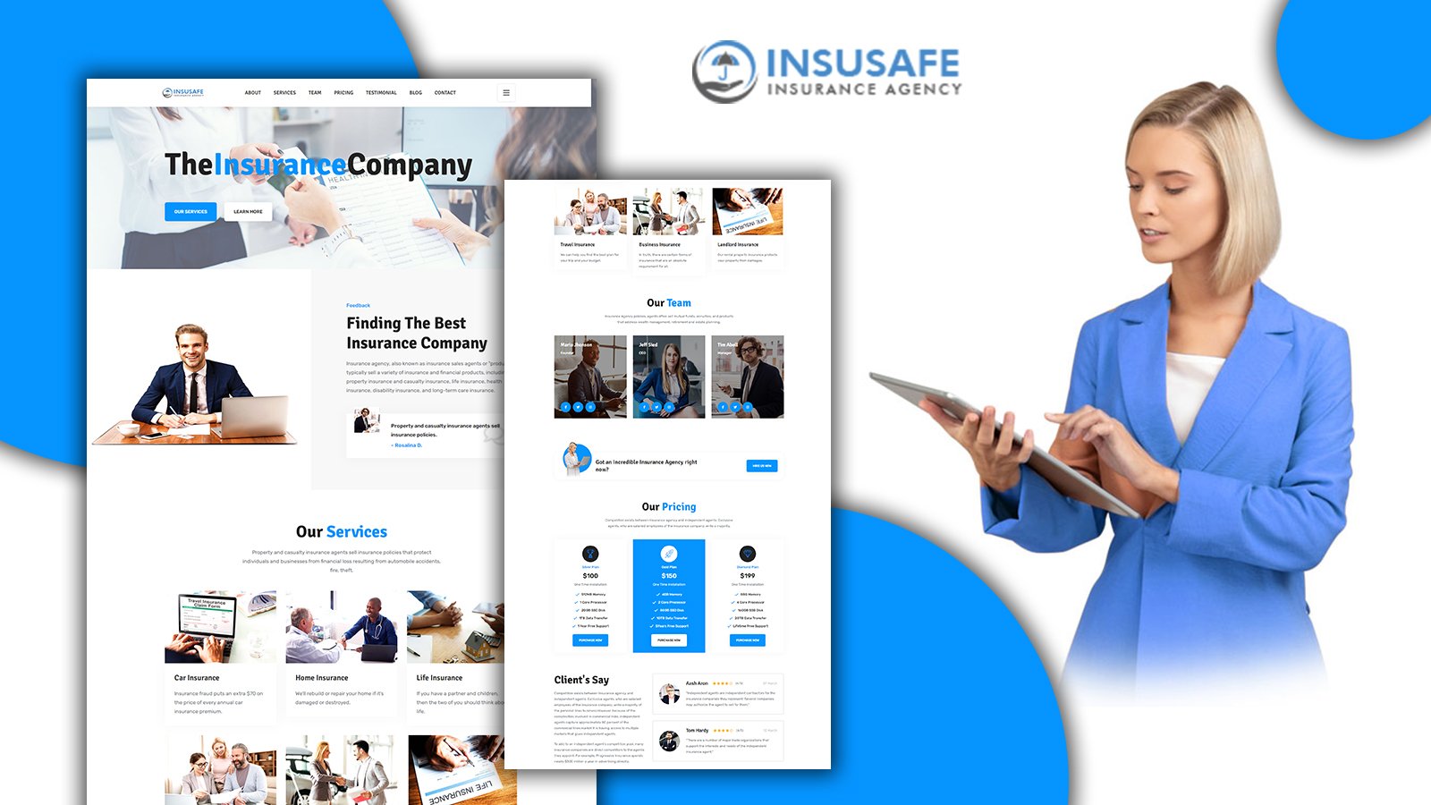 Powar-Insusafe Insurance Package One Page WordPress Theme