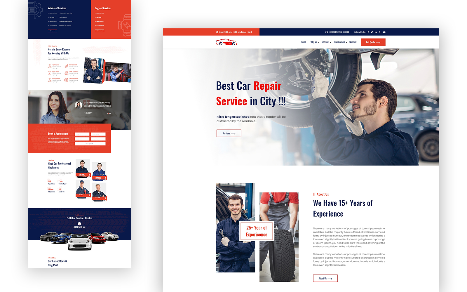 Carex Car Repair One Page HTML Template