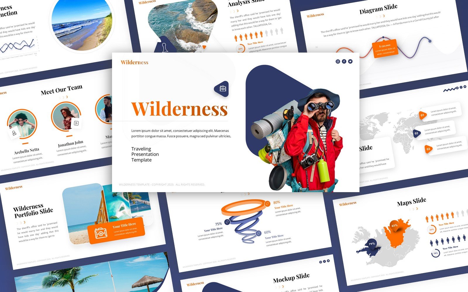 Wilderness Traveling Multipurpose PowerPoint Template