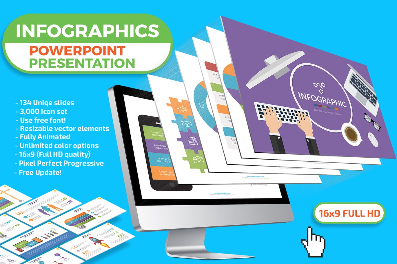 134 Infographics Powerpoint Presentation