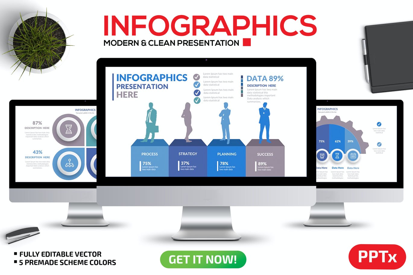 195 Infographics Powerpoint Presentation