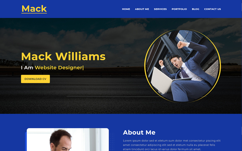 Mack is a Personal Portfolio Landing Page Template
