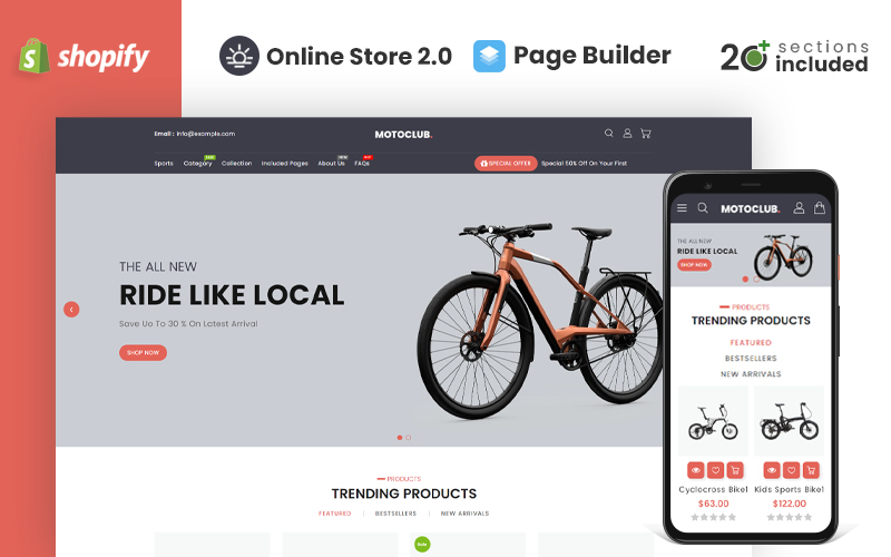 Motoclub Auto Parts Store Shopify Theme