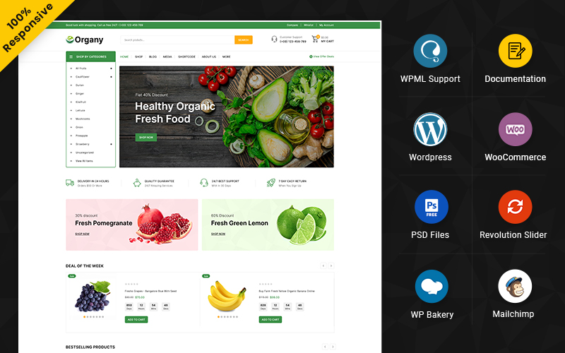 Organy - Grocery and Food Multipurpose Responsive WooCommerce Store