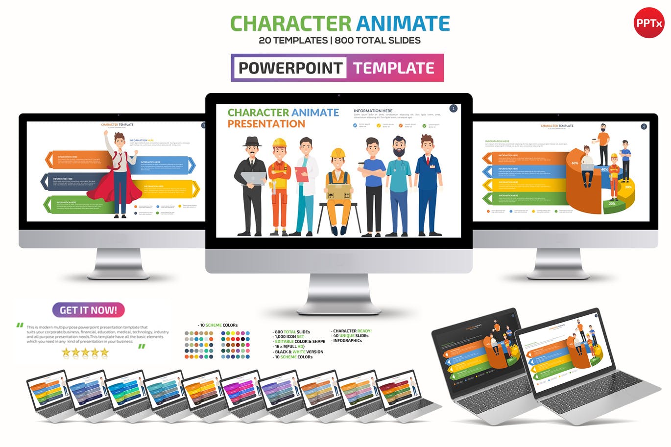 Character Animate PowerPoint Template