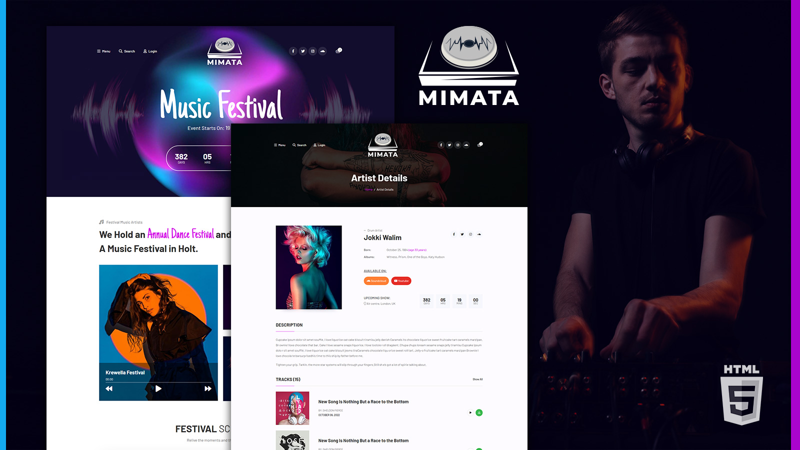 Mimata Music Festival HTML5 Website Template
