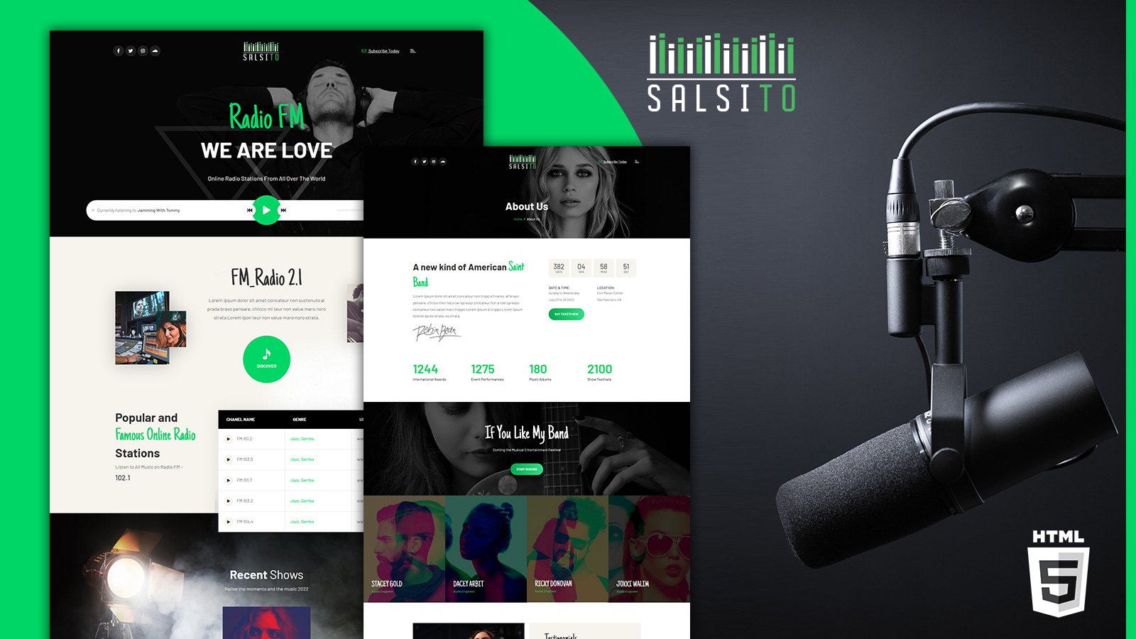 Salsito Radio FM HTML Bootstrap HTML5 Website Template