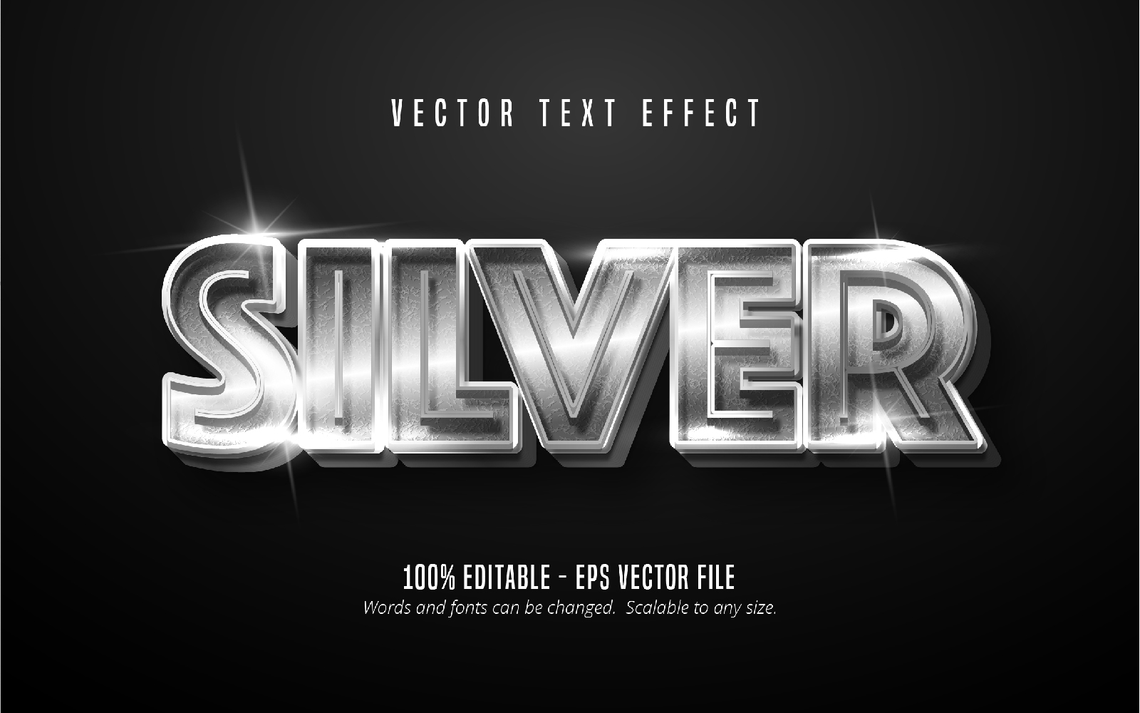 Серебряный текст. Silver text. Free shiny Metal text Effect.