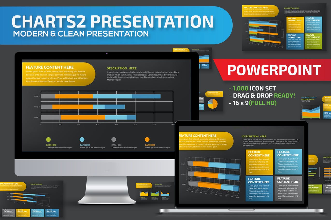 Data Chart 2 PowerPoint Presentation Template