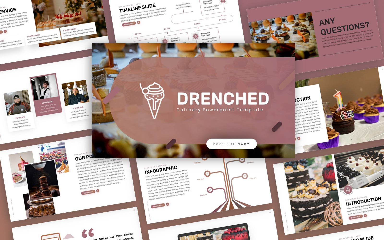 Drenched Culinary Multipurpose PowerPoint Template