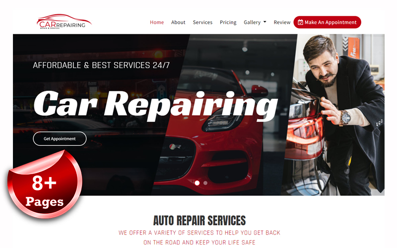 Car Repairing & Car Detailing Services Website Template