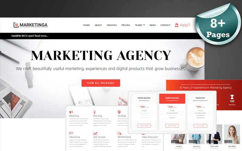 Marketing Agency & Business Services Website Template