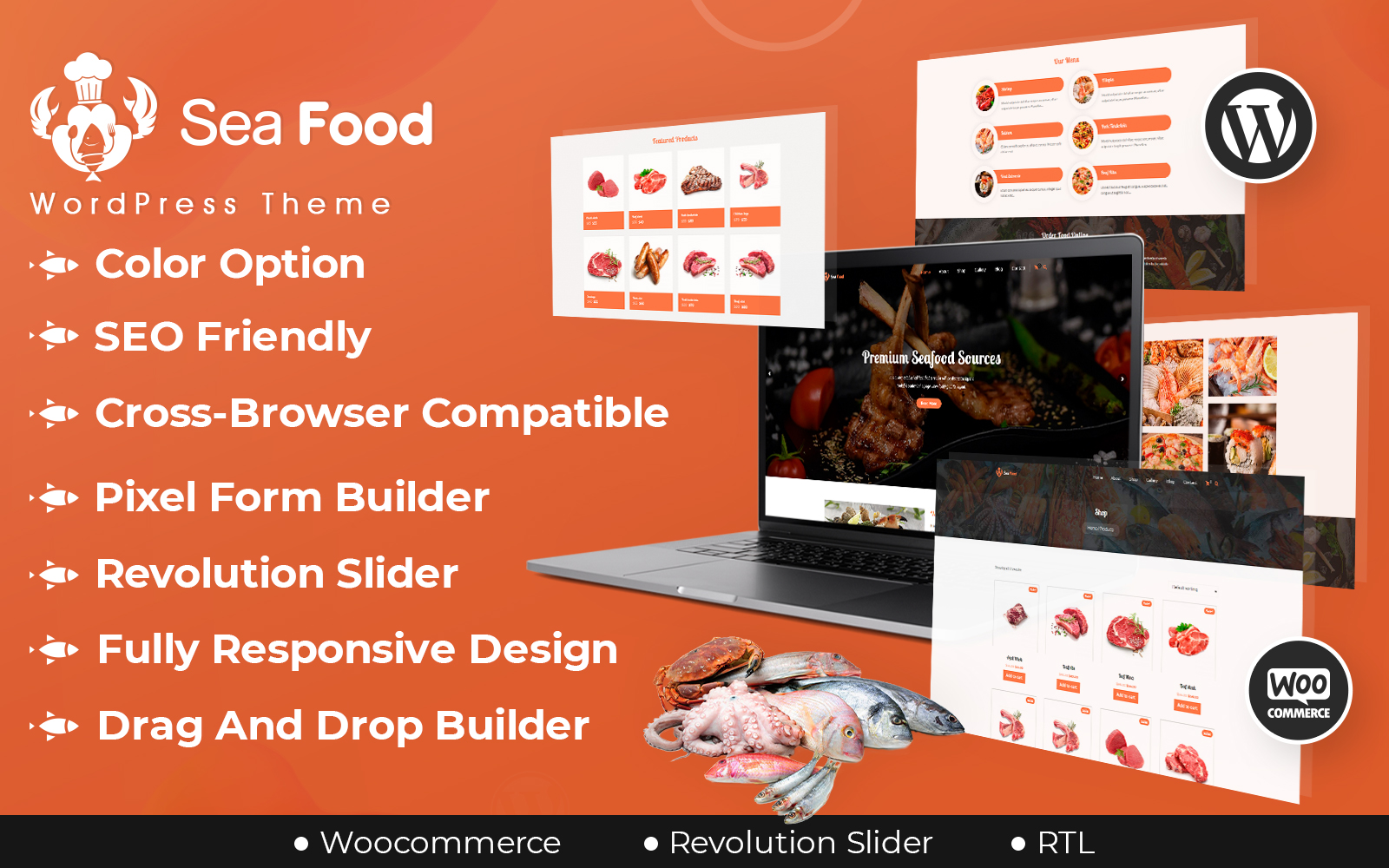 Seafood And Meat Store WordPress Theme