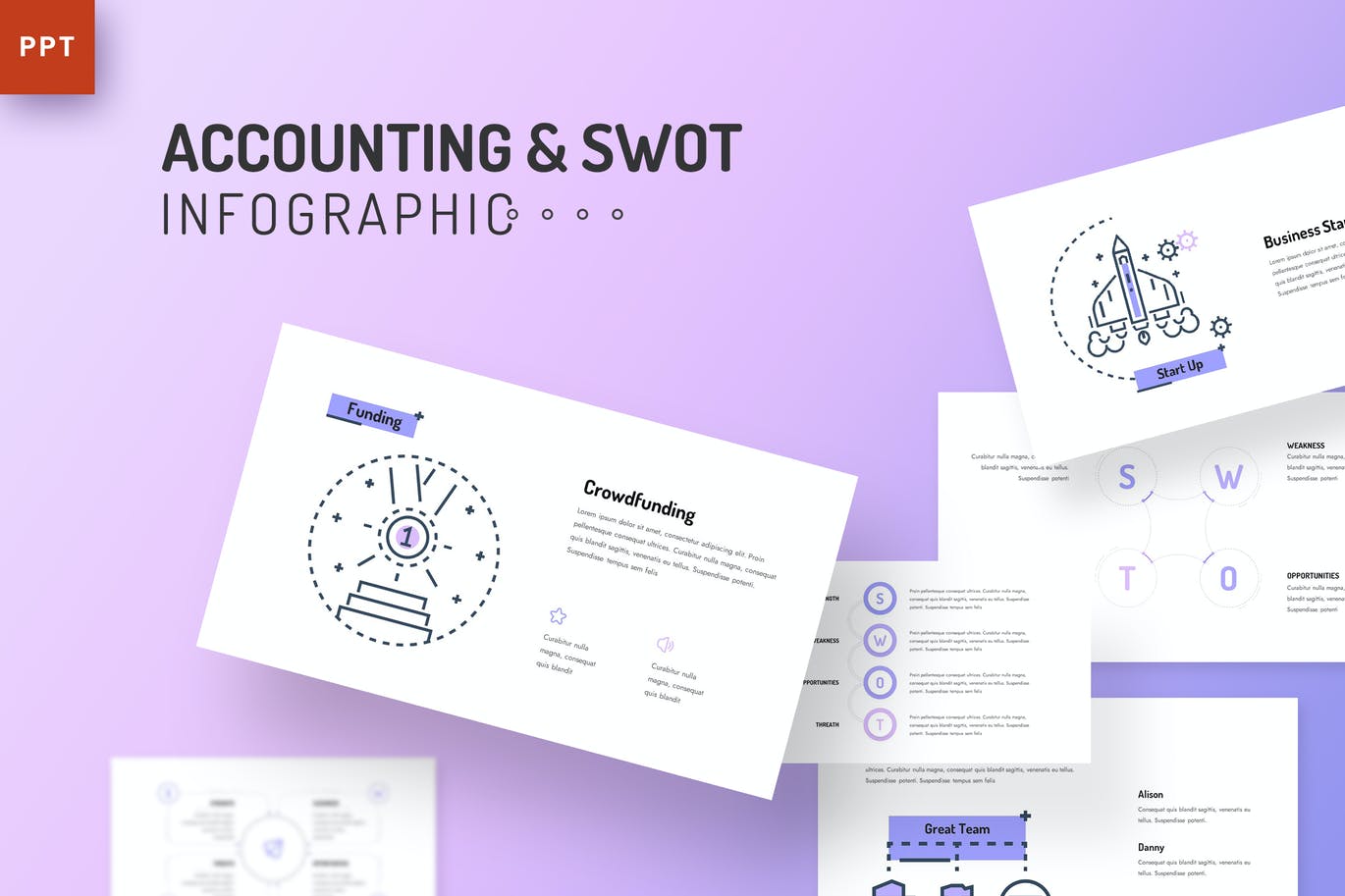 Accounting SWOT - PowerPoint Infographics Slide