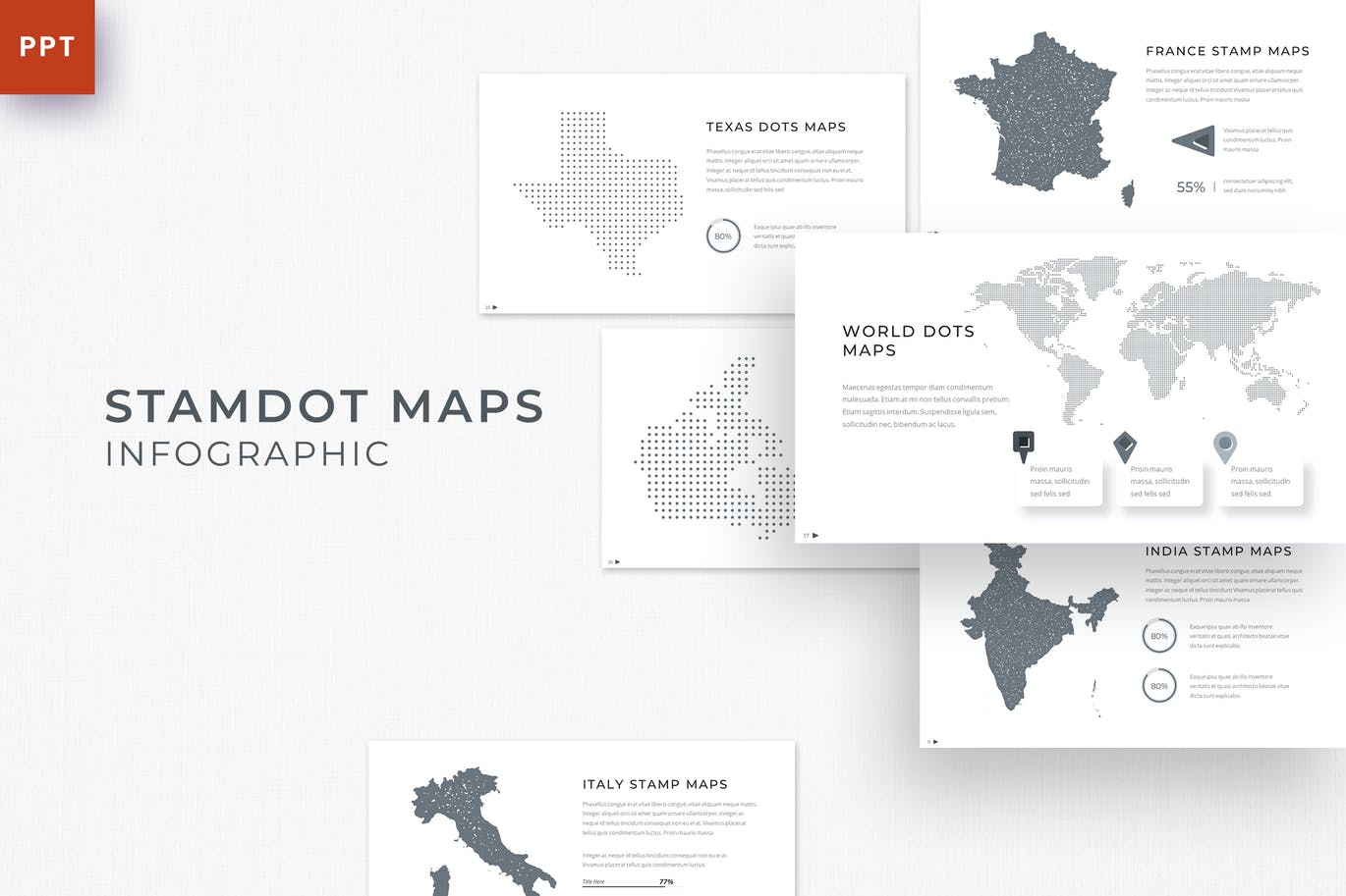 Stamdot Maps - PowerPoint Infographics Slide
