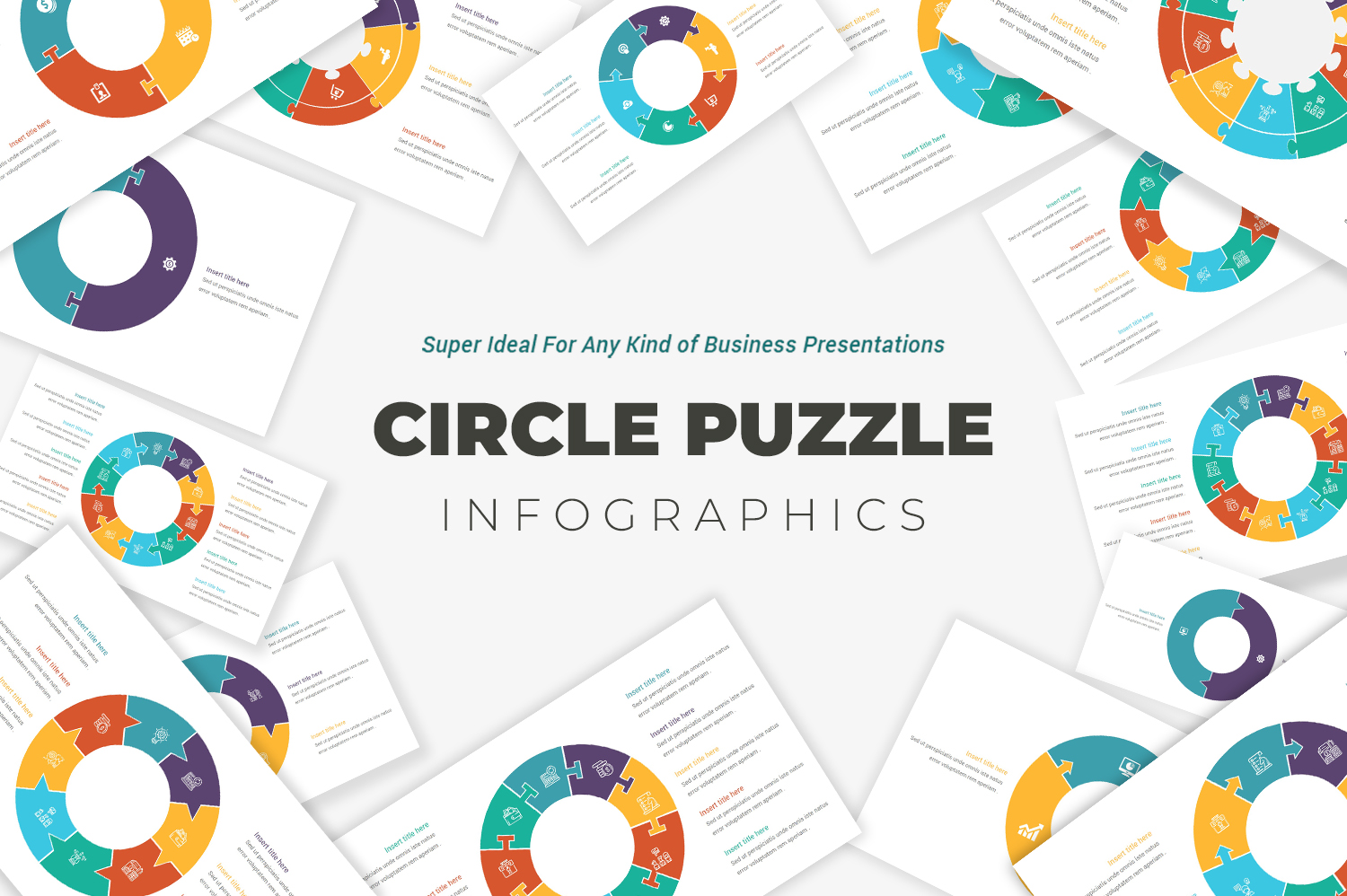 Circle Puzzle PowerPoint Infographics Template