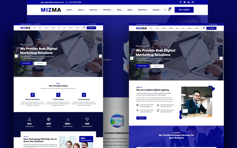 MIZMA - Business Multipurpose HTML Template