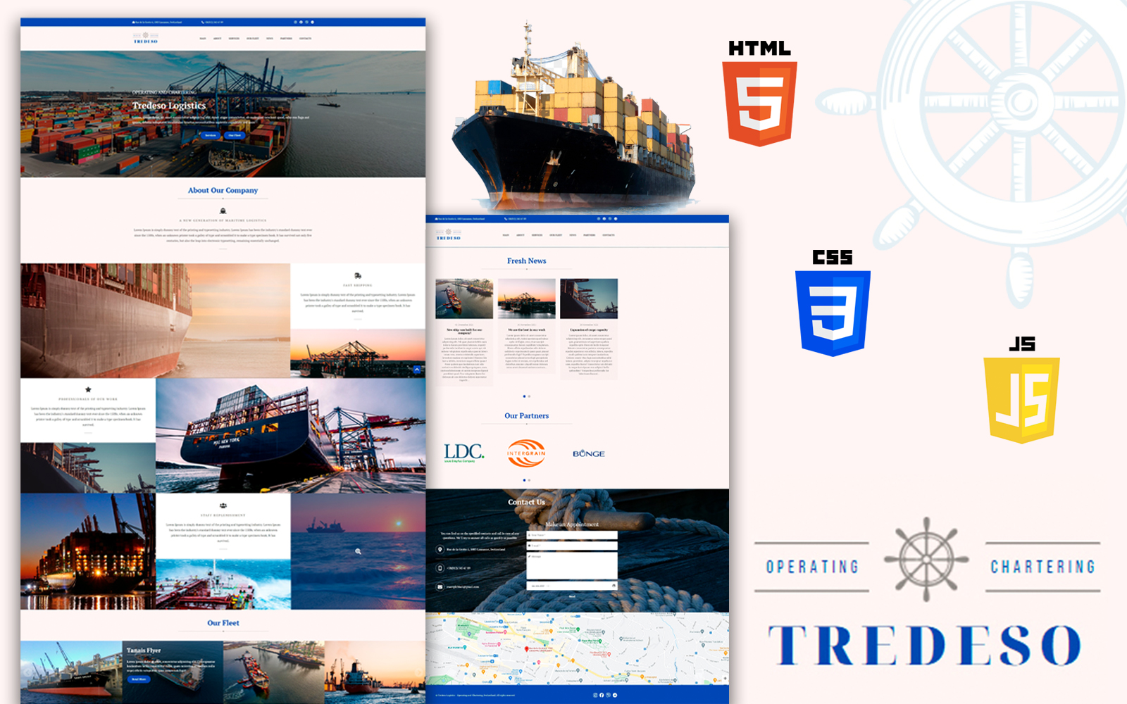 Tredeso - Operating and Chartering HTML5 Landing Page Template