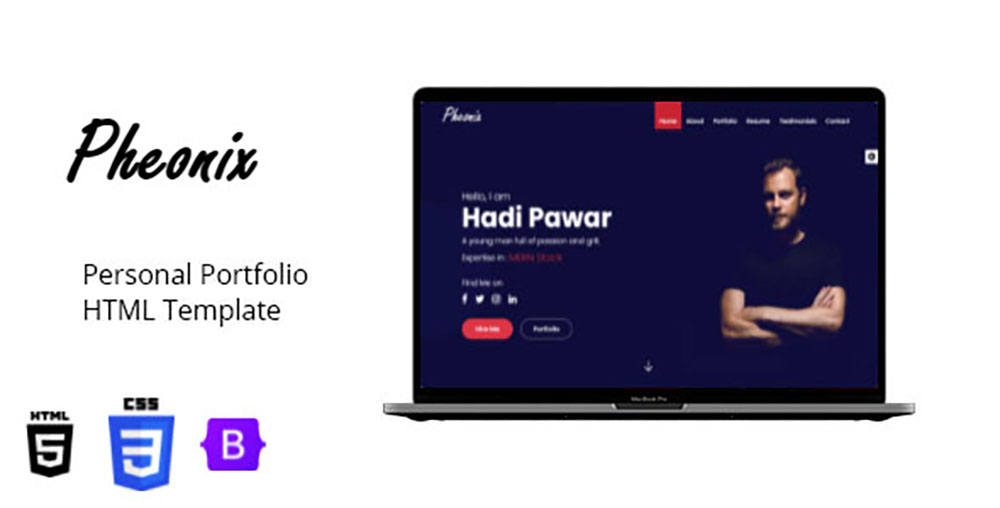 Pheonix - Personal Portfolio HTML Template - Resume Template