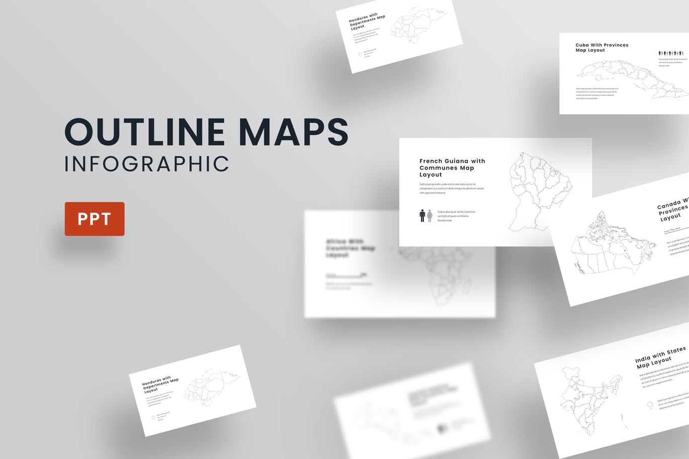 Outline Maps - PowerPoint Infographics Slide