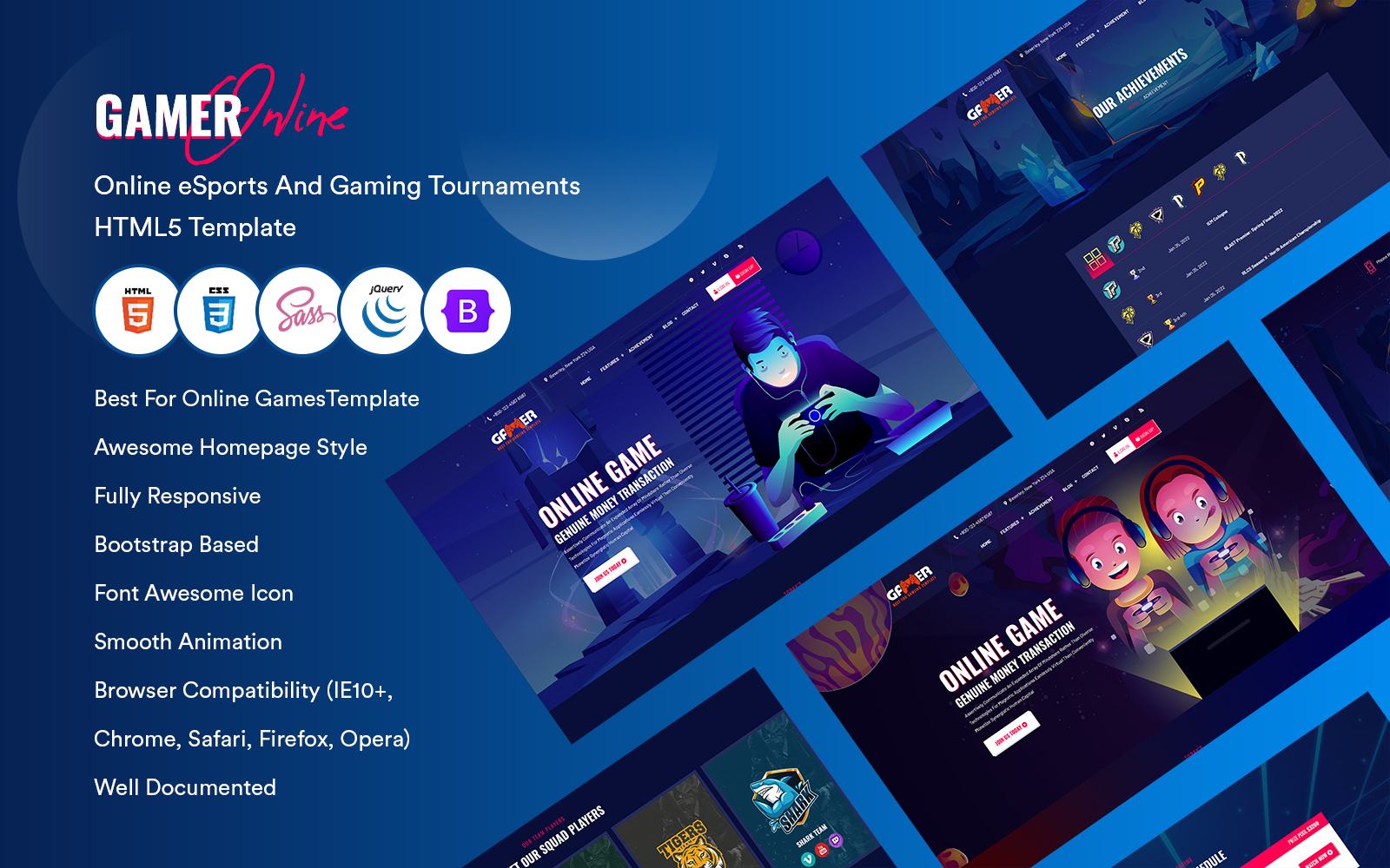 Gamer - Online eSports And Gaming Tournaments HTML Template