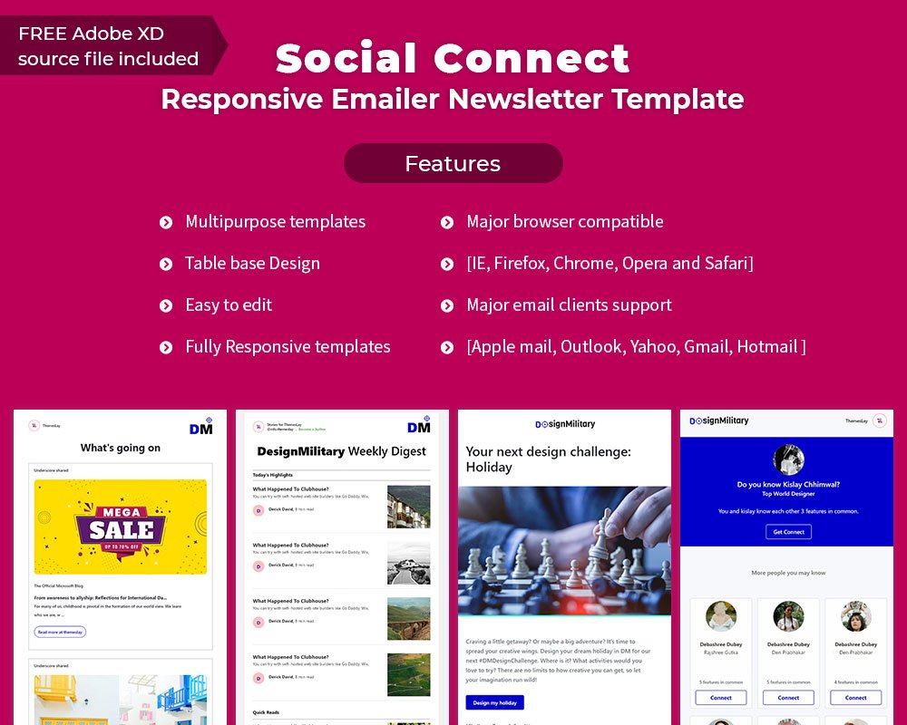 Social Connect - Responsive Email Newsletter Template