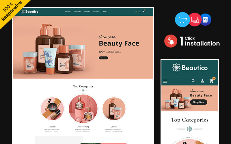 Beautico -  Beauty, and Skincare OpenCart Responsive Theme