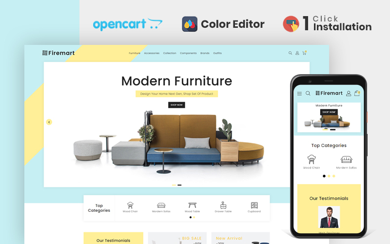 Firemart Furniture Store OpenCart Template