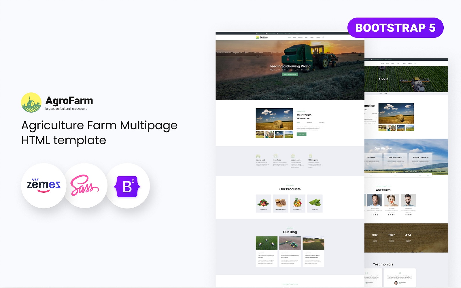 Agrofarm - Agriculture Farm HTML5 Website Template