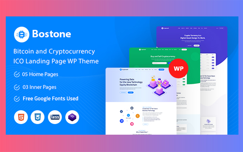 Bostone - Bitcoin & Cryptocurrency ICO WordPress Theme